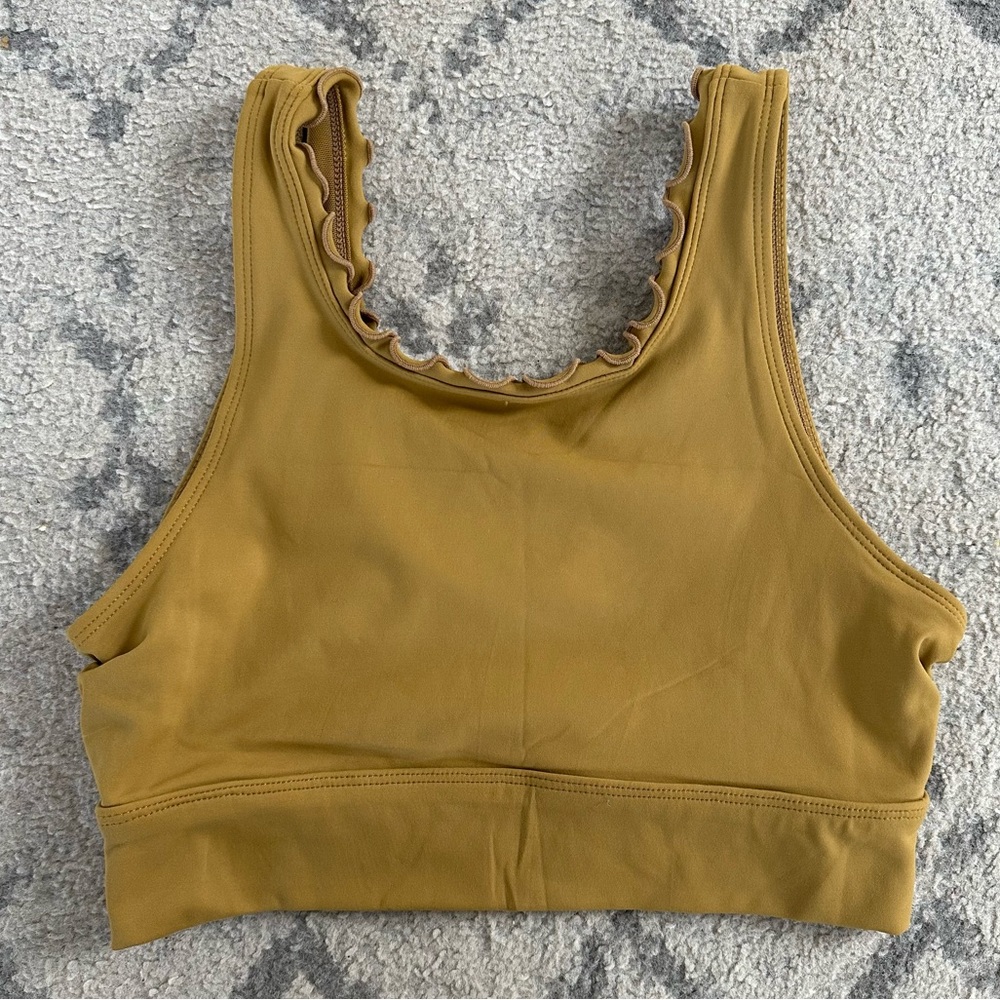 Free People Movement Hearts Aflutter Sports Bra In Mustard Small - Picture 3 of 4